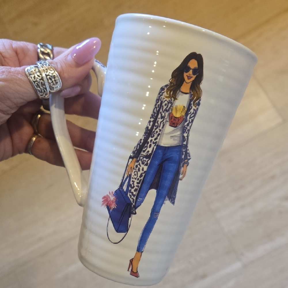 Rongrong Shopping Girl Tall Mug